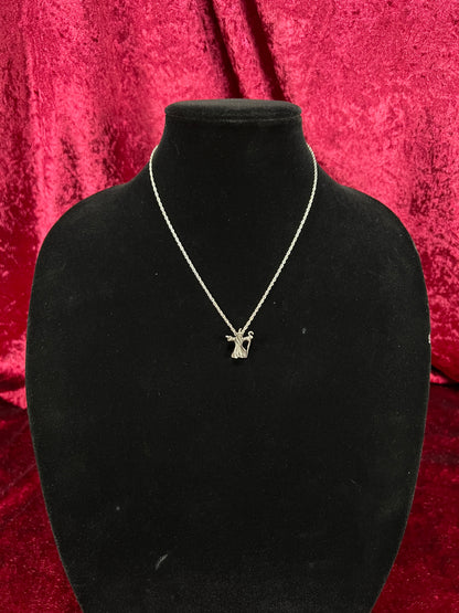 Vintage Silver Tone Wizard Pendant - Renaissance Fantasy Figure Necklace