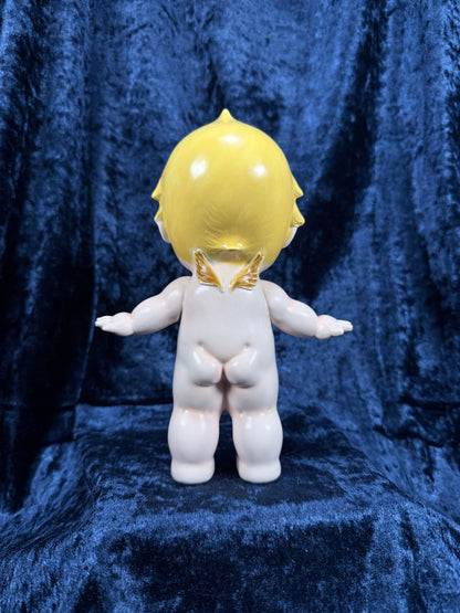 Vintage Chalkware Kewpie Figurine – Byron Molds Angel with Crochet Dress