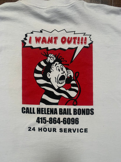 Vintage 1990s Advertisement T-Shirt - Helena Bail Bonds / I Want Out! - X-Large