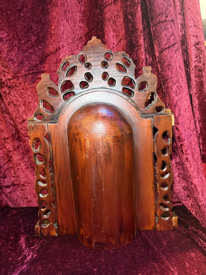 Vintage Hand Carved Wooden Altar - Immaculate Conception of Mary - Gold Shrine Devotional