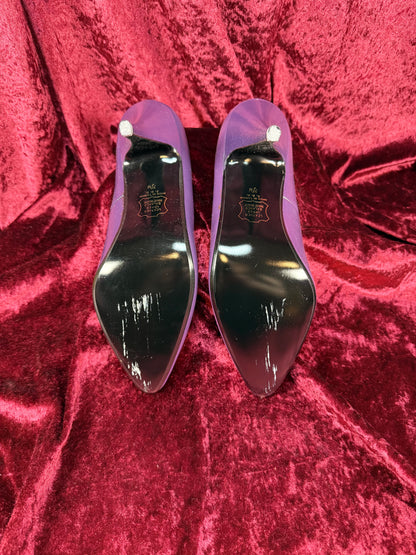 Vintage Shoes - 1990s Fast Turn Purple Pumps - Genuine Leather Made in Taiwan - Size 7.5