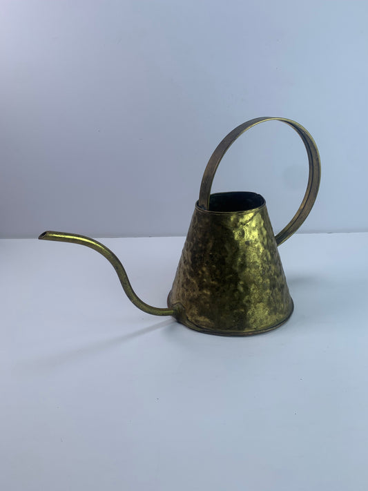 Vintage Brass Home Decor - Hammered Brass Watering Can