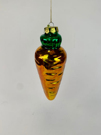 Vintage Christmas Ornament - Glass Carrot - Made In Taiwan