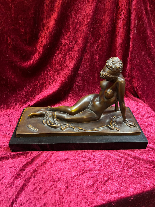 Vintage Home Decor - Bronze Sculpture - Nude by Lucian Bernhard - Alva Museum Replica