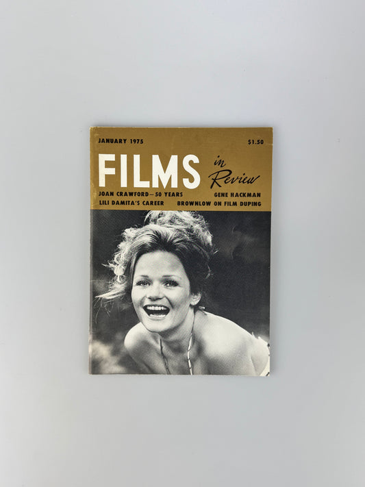Films In Review Magazine - January 1975 - Joan Crawford, Gene Hackman, Lila Damita