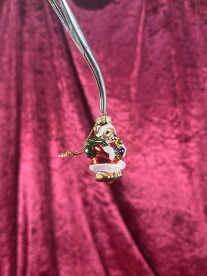 Vintage Christmas - Handblown Glass Ornament - Santa Claus Bear - 2"