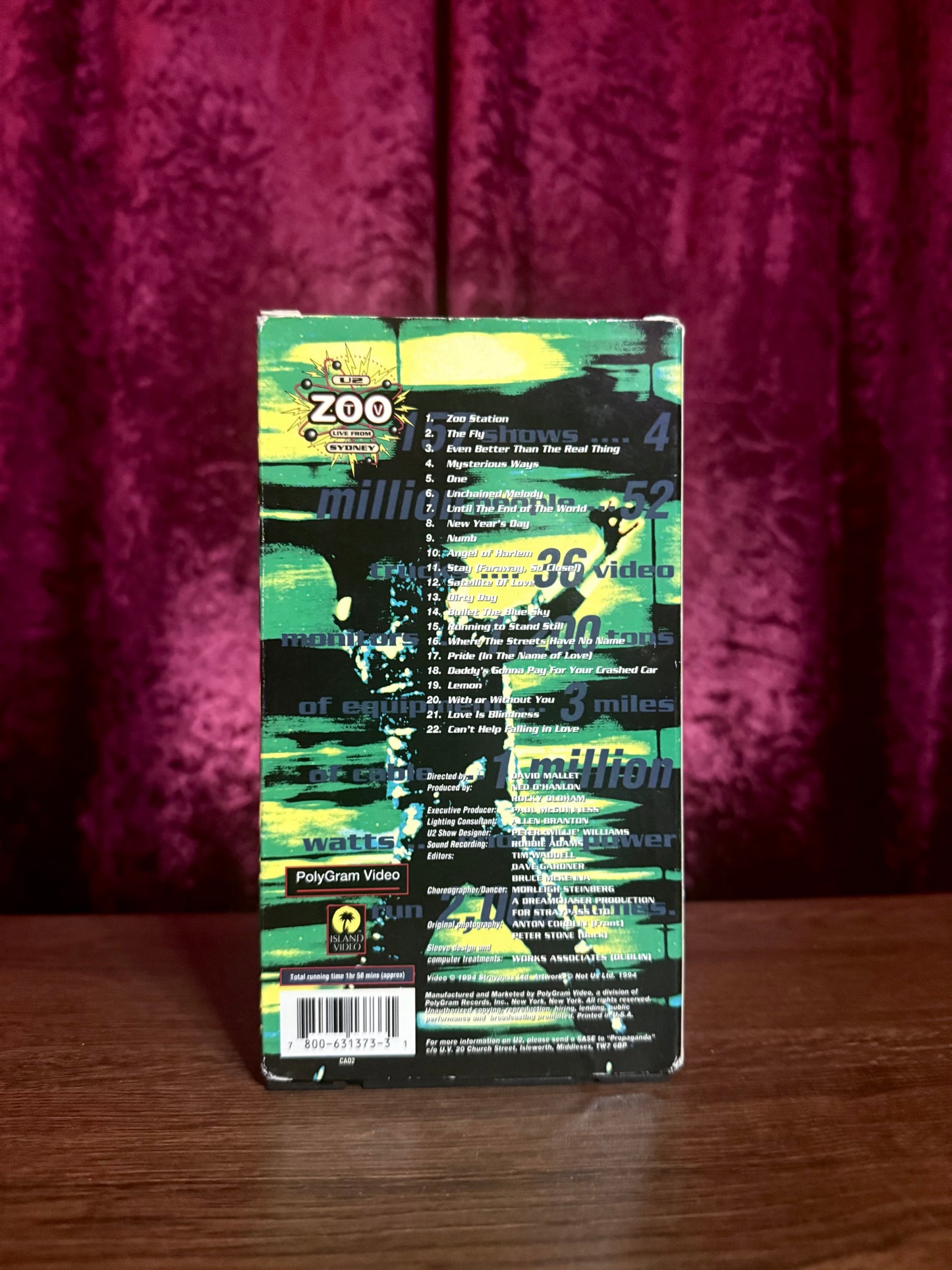 VHS - U2 Zoo TV - Live from Sydney - Concert Video - 1994
