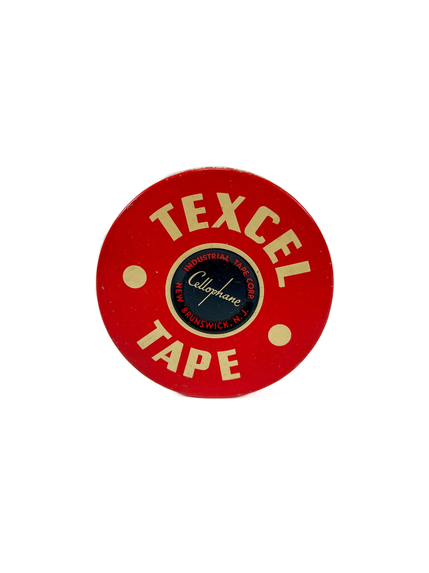 Vintage Advertisement Tin - Texcell Tape Container - Industrial Tape Corp. - New Brunswick, N.J.