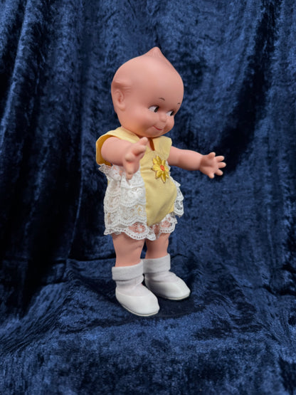Vintage Vinyl Jesco Kewpie Doll – Posable Figure with Yellow Lace Outfit