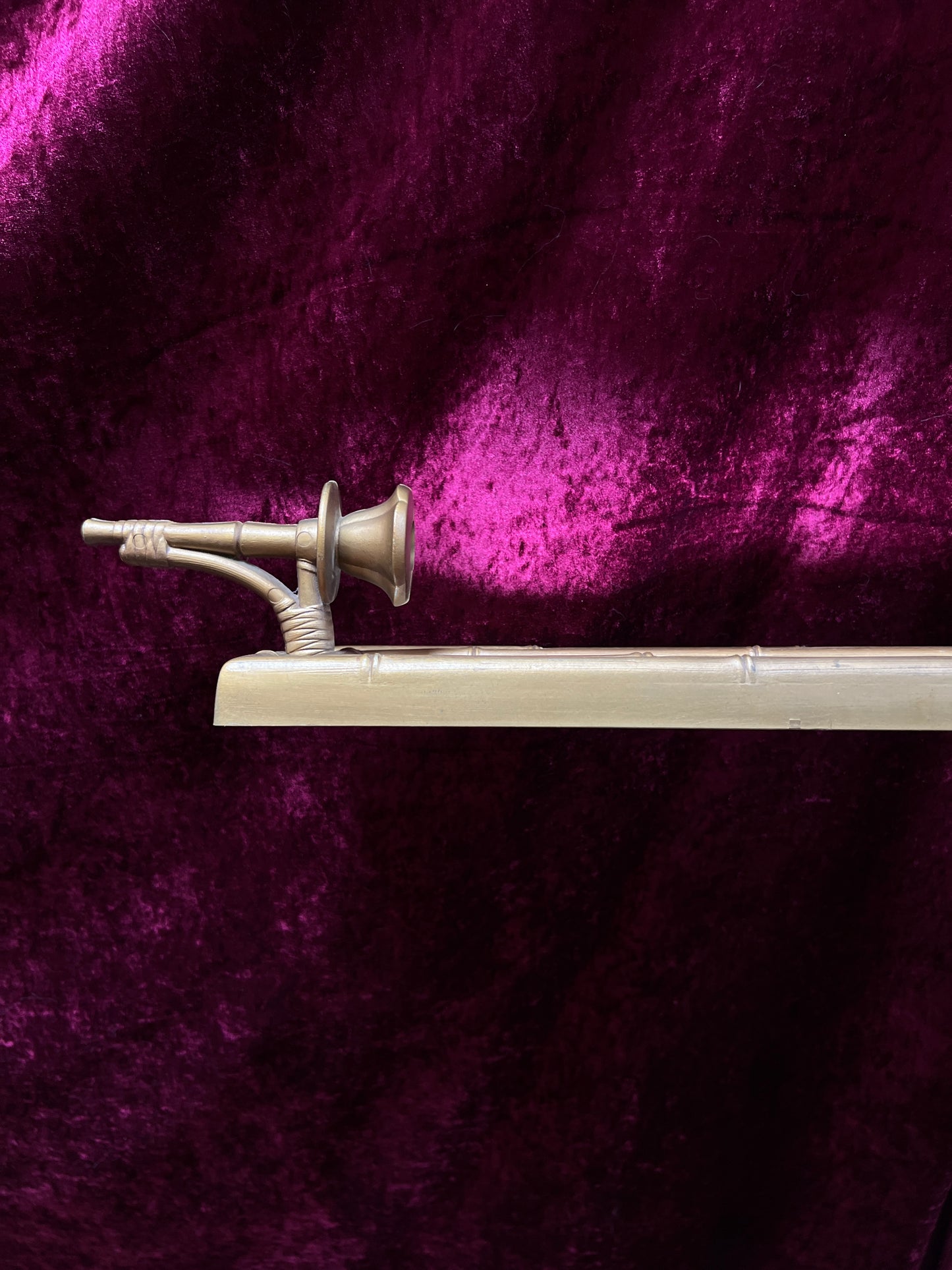 Vintage Burwood Mirrored Candle Sconce - Gold Faux Bamboo Framed