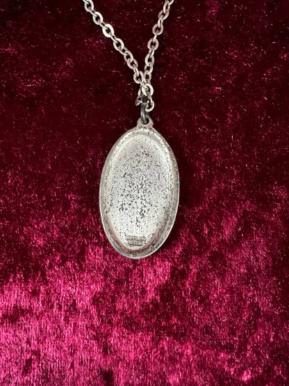 Vintage Sterling Silver Saint Christopher Necklace - Religious Medal Pendant