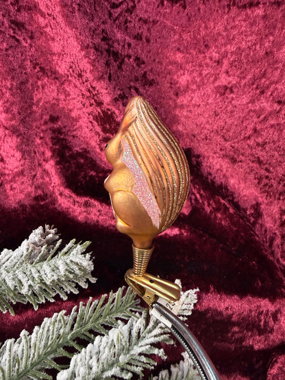 Vintage Christmas - Clip On Ornament - Glass Glittery Squirrel - Inge Glas - Germany