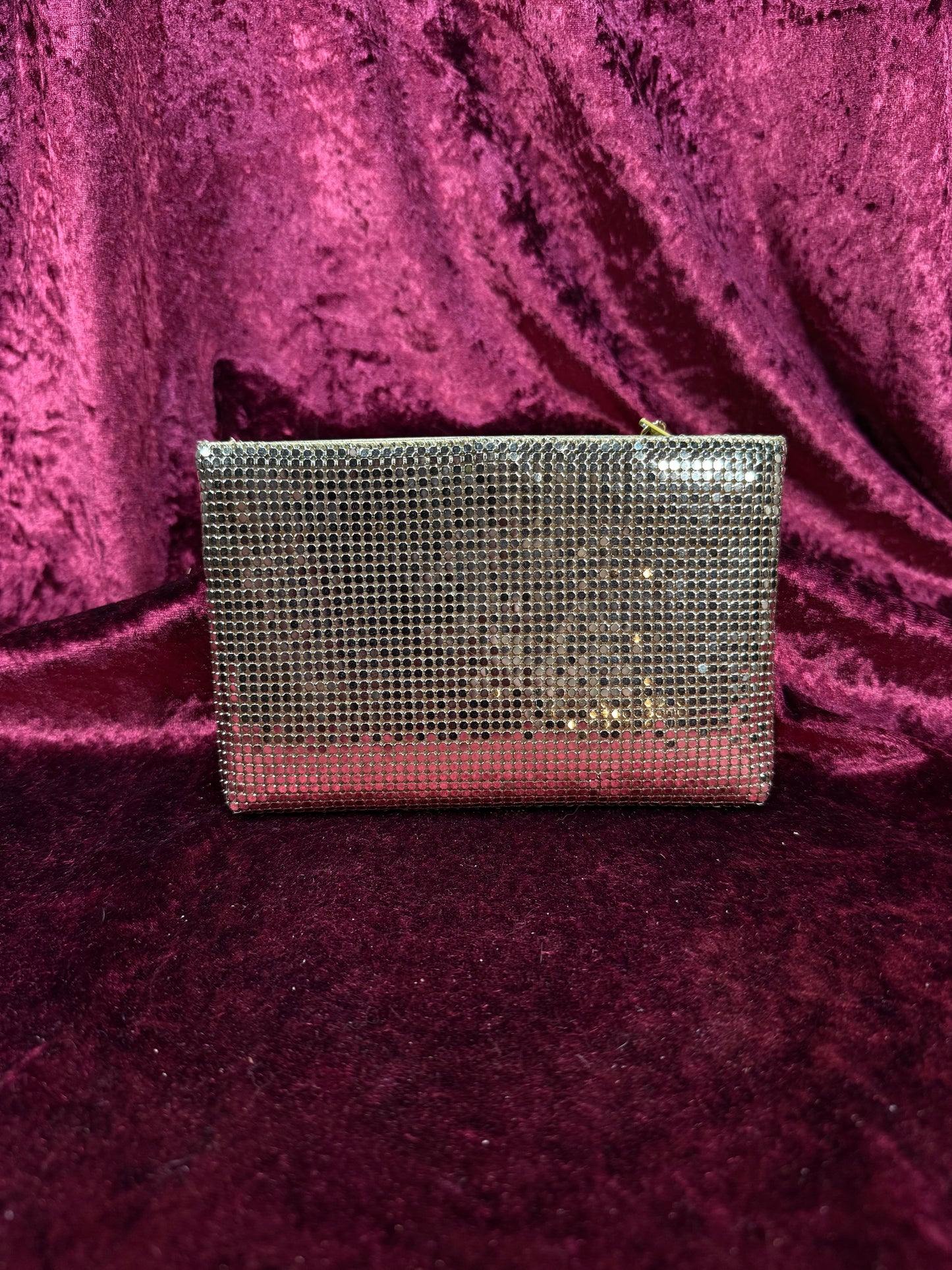 Vintage 1960s Metallic Gold Mesh Clutch / Evening Purse - Regale - Hong Kong