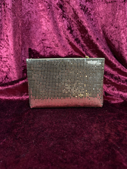 Vintage 1960s Metallic Gold Mesh Clutch / Evening Purse - Regale - Hong Kong