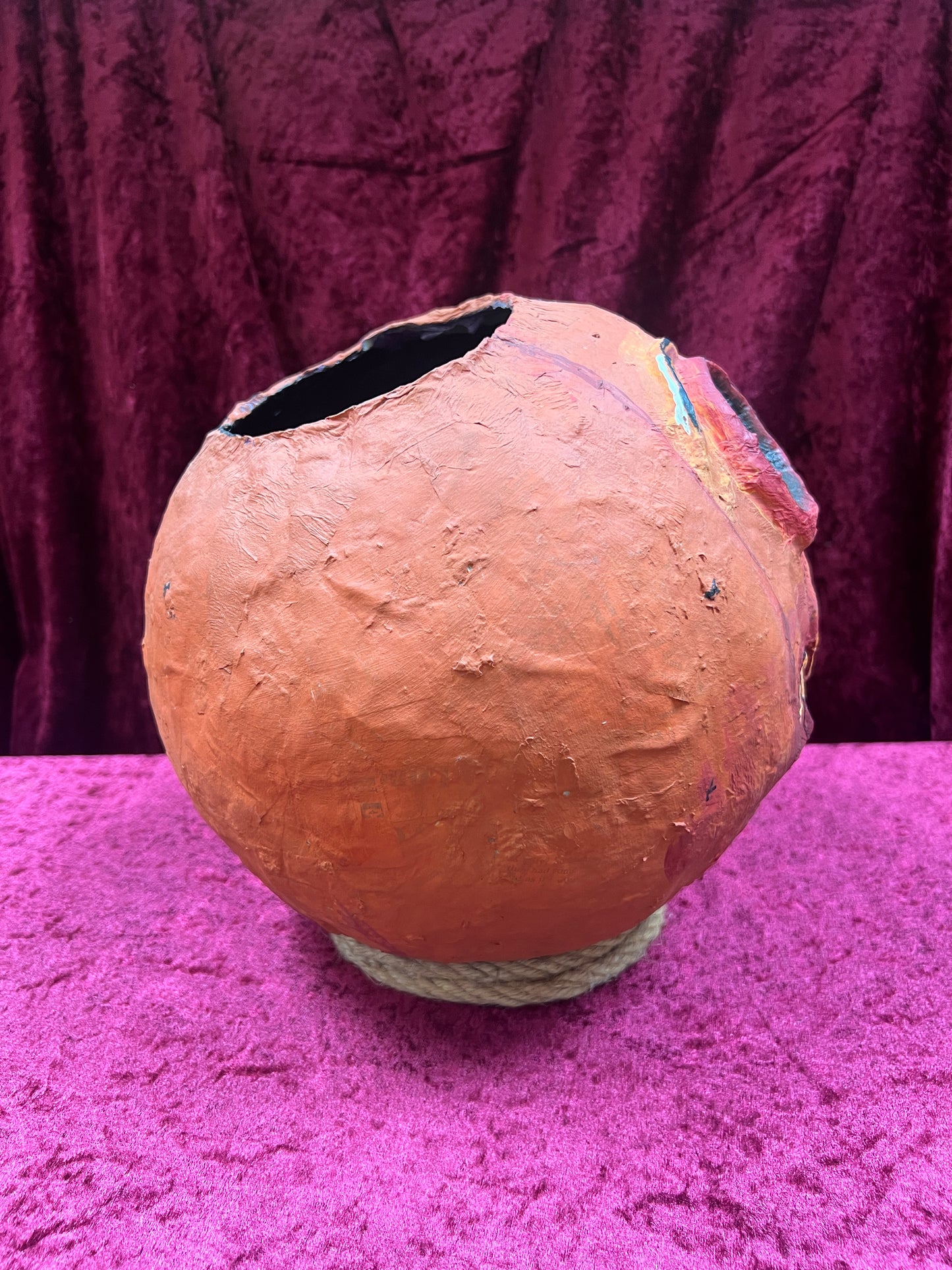 Vintage Inspired Handmade Paper Mache Lantern - Toothy Jack-O-Lantern - Large