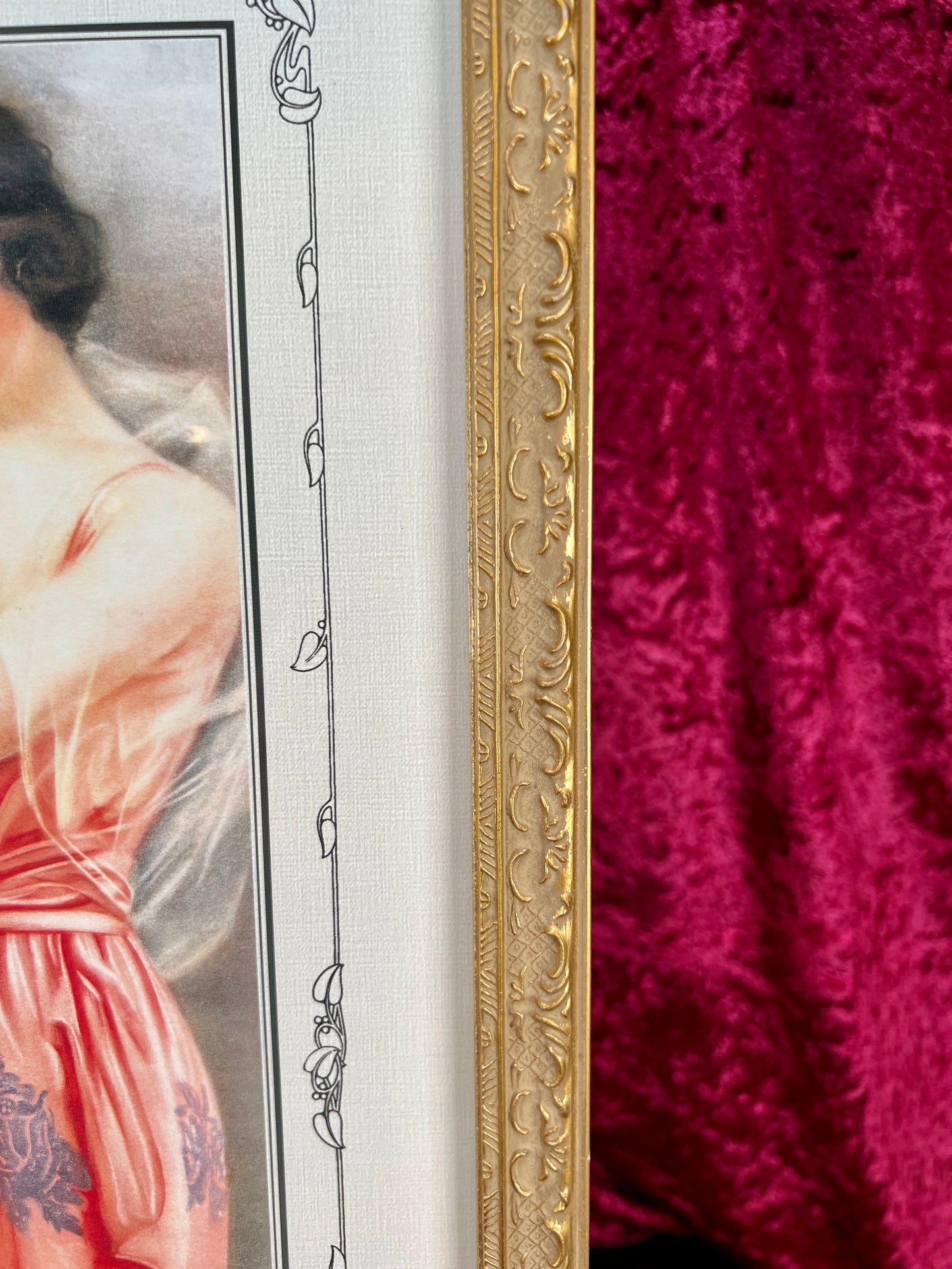 Vintage Long Framed Wall Art – Portrait of Amelia by Hamilton King
