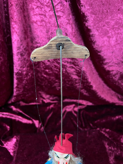 Vintage Marionette Puppet - Ugly Witch Character Folk Art