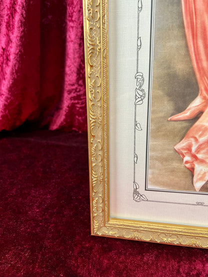 Vintage Long Framed Wall Art – Portrait of Amelia by Hamilton King
