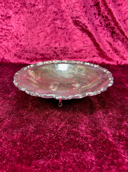 Vintage Silverplate Bowl – Tri-Footed Serving Dish by WM. A Rogers