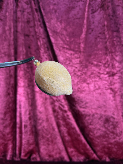 Vintage Christmas - Handblown Glass Ornament - Venetian Dew Lemon - Germany