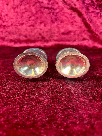 Vintage Silverplate Salt & Pepper Shakers – Rope Trim Pedestal Pair - Poole Silver Co. - 547