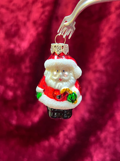 Vintage Christmas - Miniature Blown Glass Ornament - Santa Claus