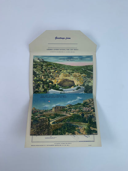 Vintage Ephemera - Souvenir Postcard Booklet - Carlsbad Caverns National Park - Curt Teich & Co.