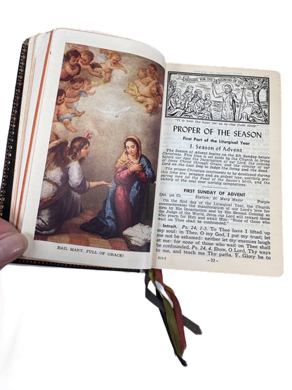 Vintage Bible - Saint Joseph Daily Missal - 1956 Revised Edition - Leatherette Cover, Ribbon Markers