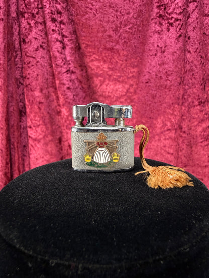 Vintage Metal Pocket Lighter – Dutch Girl Figural Tassel Charm