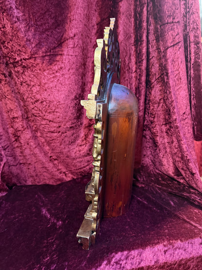 Vintage Hand Carved Wooden Altar - Immaculate Conception of Mary - Gold Shrine Devotional