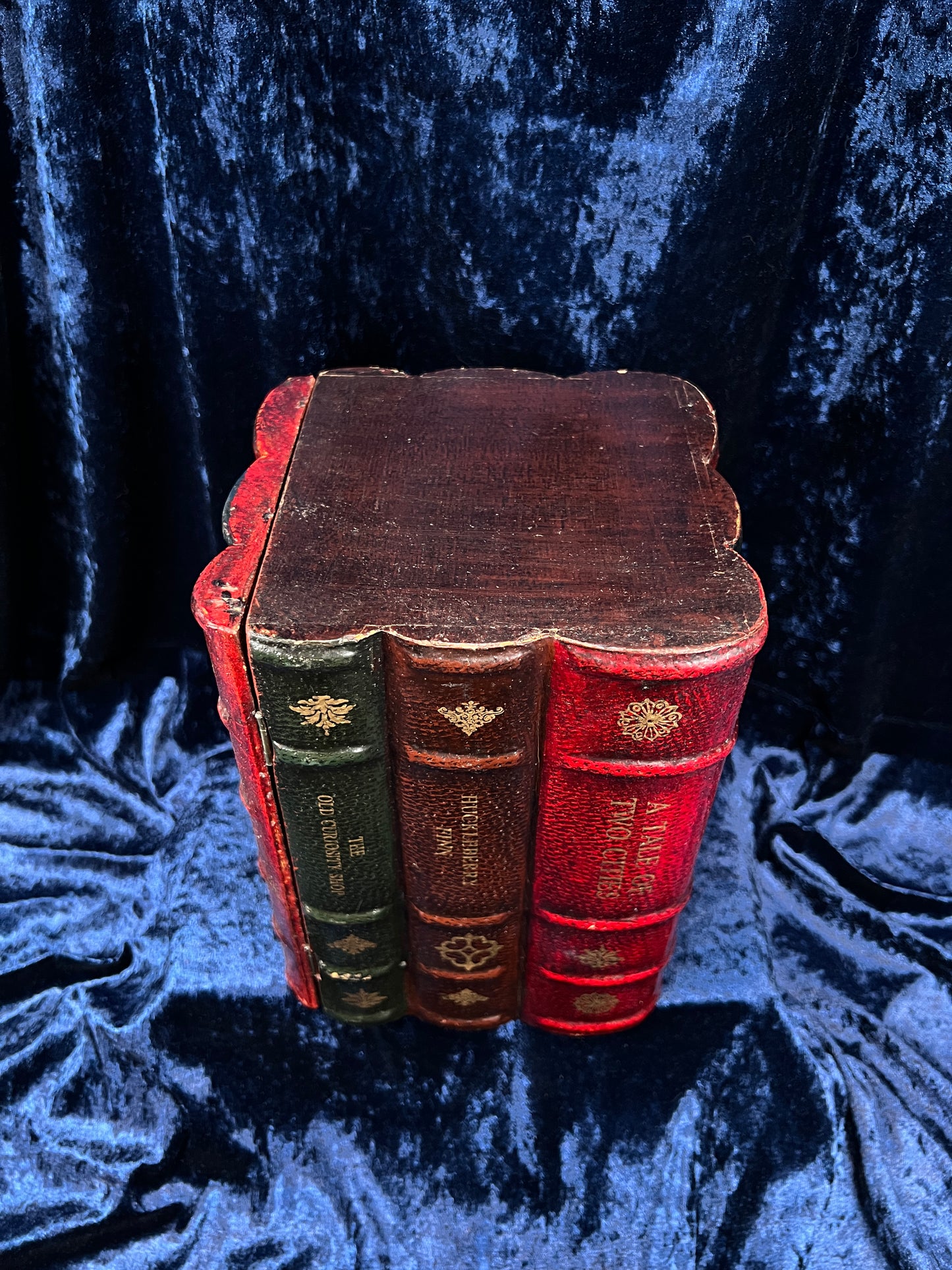 Vintage Faux Leather Book CD Storage Cabinet - Hidden Old Classics Library Blook Box