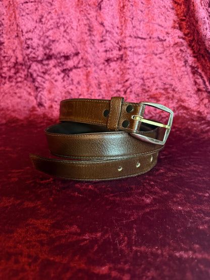 Vintage Accessories - Harris California Leather Belt with Concealed Inner Pocket - Brown - M/L
