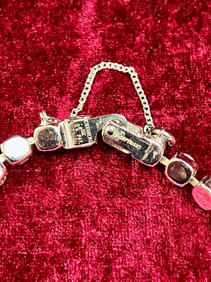 Vintage Jewelry - Tennis Bracelet - Marquise / Round Cut Rhinestones - Eisenberg Ice - 7.25"