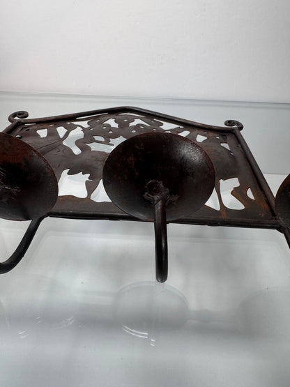 Vintage Decor - Brass Candlestick Sconce - Birds
