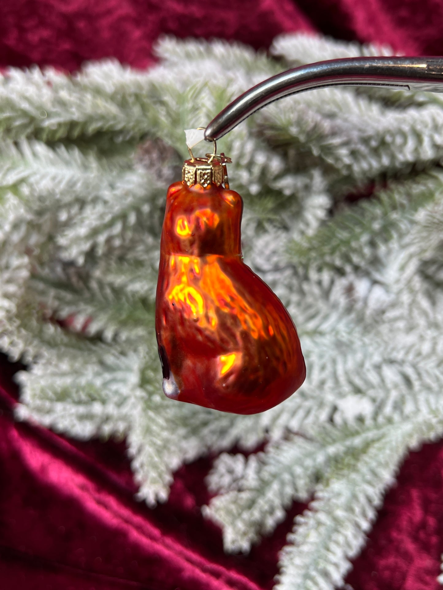 Vintage Christmas - Handblown Glass Ornament - Miniature Red Fox - Department 56