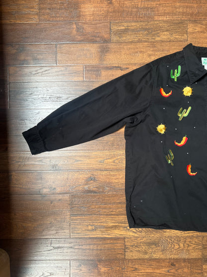 Vintage Clothing - Embroidered Shirt Jacket - Santa Fe Print - 3X-Large - Quacker Factory