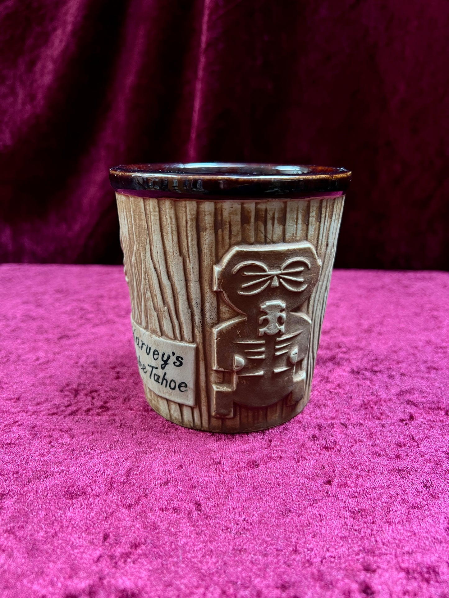 Vintage Ceramic Tiki Mug - Harvey's Lake Tahoe Souvenir Cup OMC Japan