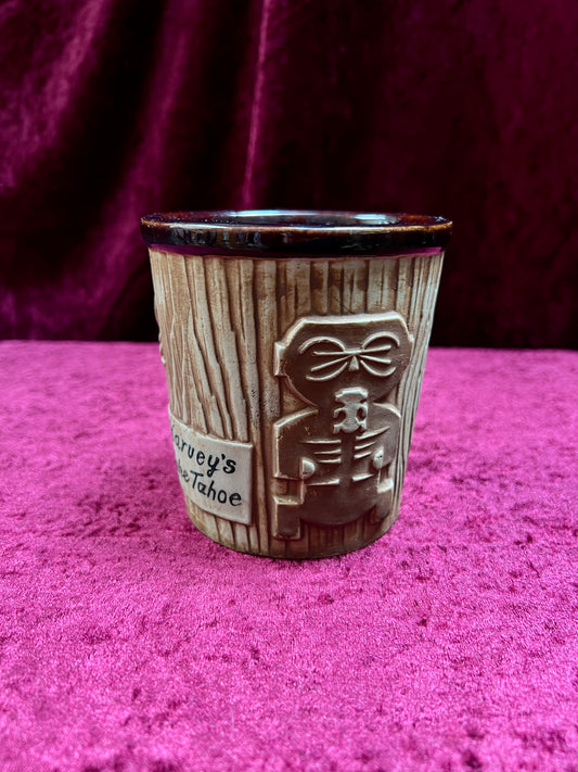 Vintage Ceramic Tiki Mug - Harvey's Lake Tahoe Souvenir Cup OMC Japan