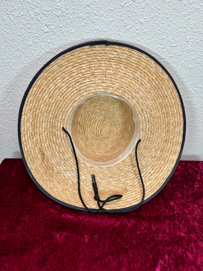 Vintage Accessories - Straw Sun Hat - Black Bow - Medium