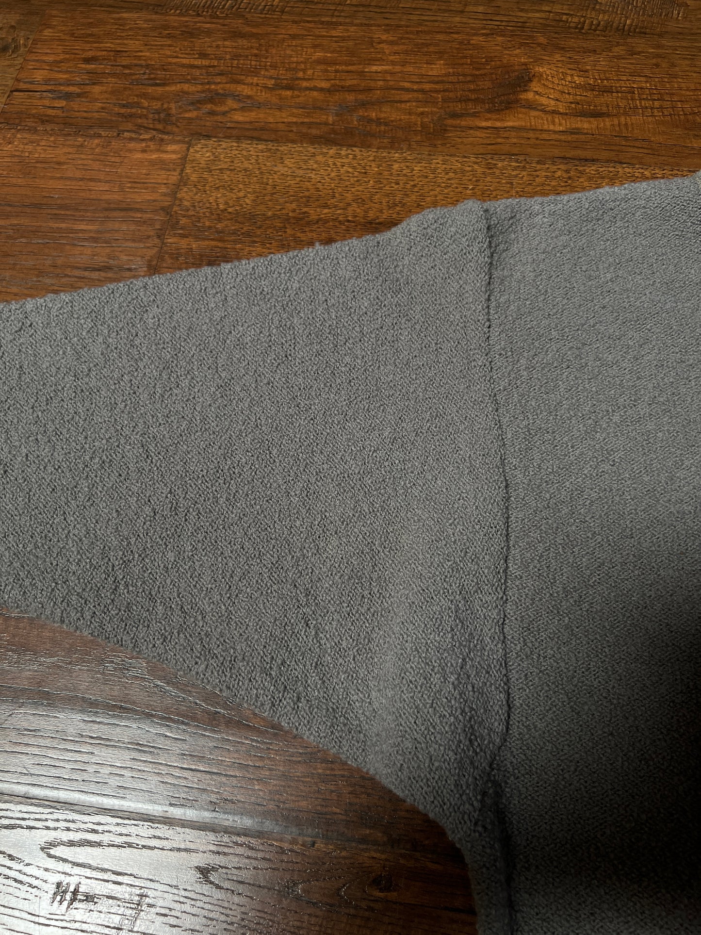 Vintage KIMS by Kimberly Knitwear Virgin Wool Sweater — Grey Bouclé Cropped Knit - Small