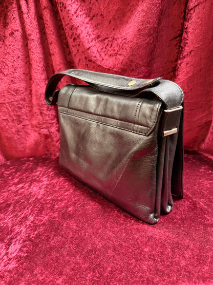 Vintage Accessories - Boscha Modell 1960s Black Leather Mod Shoulder Purse