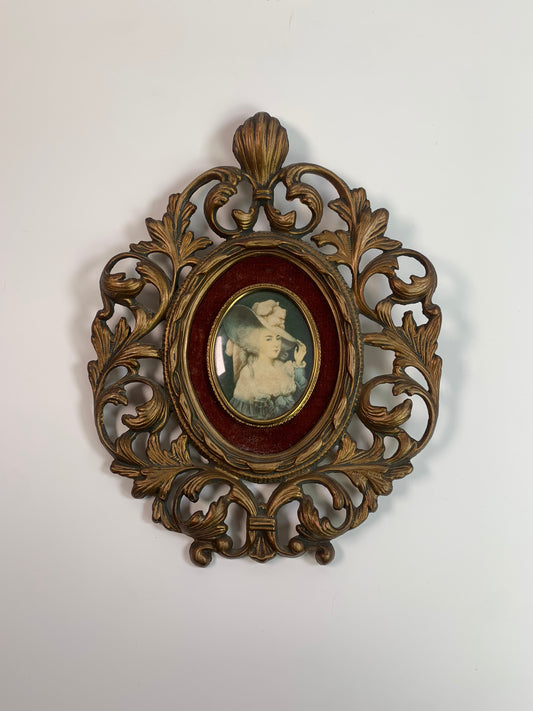 Vintage Cameo Creation Rococo Style Framed Art - Elizabeth, Duchess of Devonshire