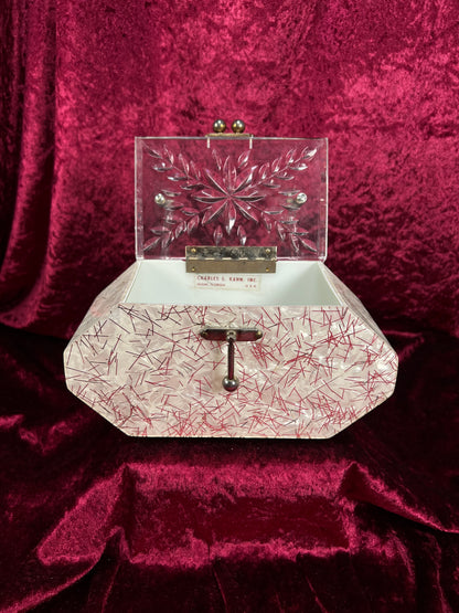Vintage 1950s Lucite Box Purse – Charles S. Kahn Gold Confetti Clear Handbag