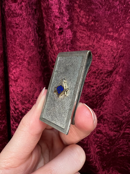 Vintage Metal Money Clip - Masonic Blue Lodge Emblem
