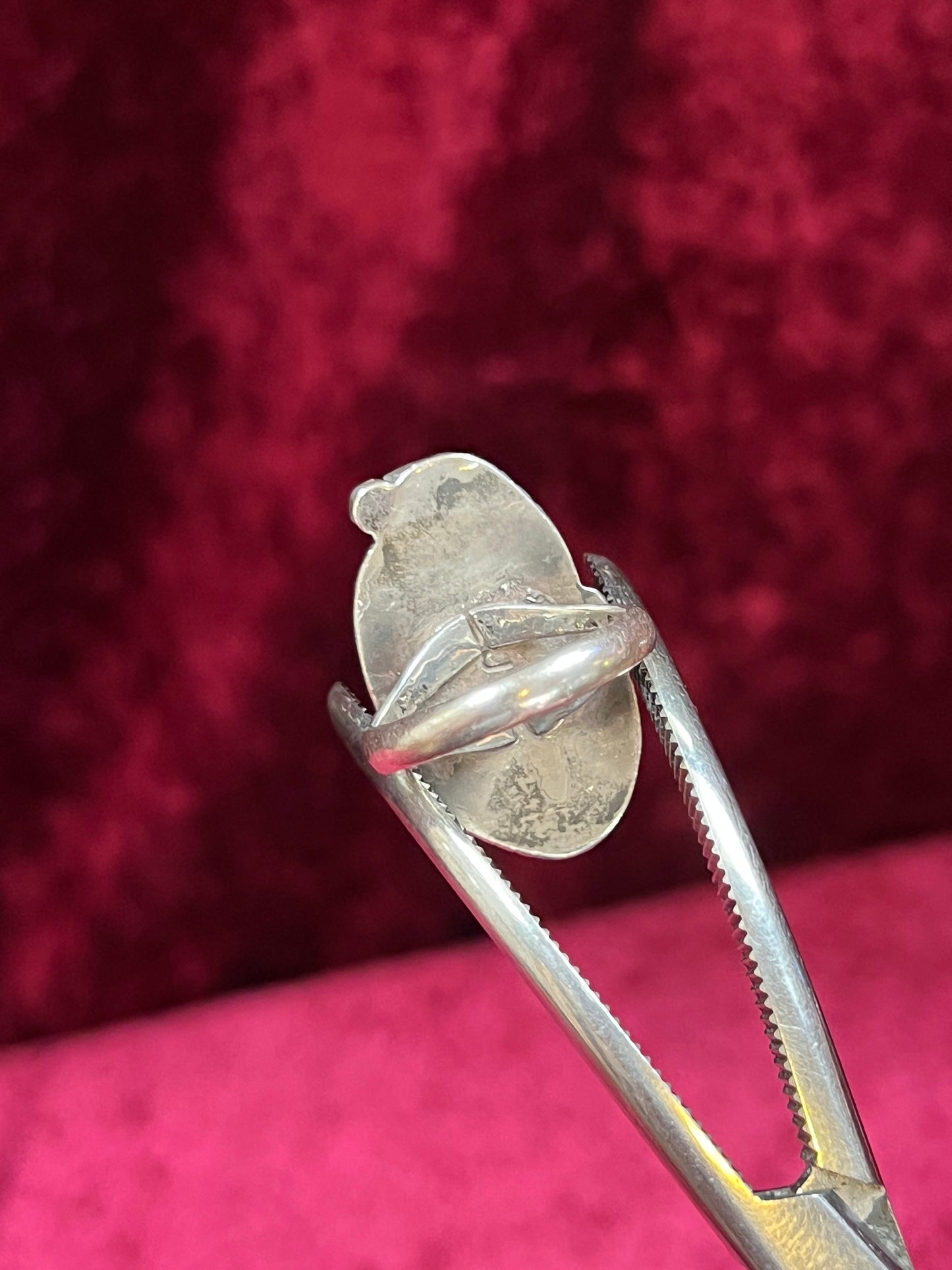 Vintage Jewelry - Chunky Ring - Sterling Silver - Natural Turquoise - J.C. - 8.25