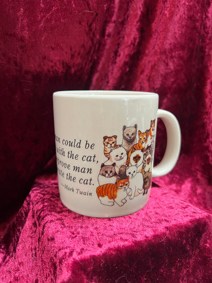 Vintage Mug - Novelty Stoneware Coffee Cup - If Man Could Be Crossed With The Cat - Made In China