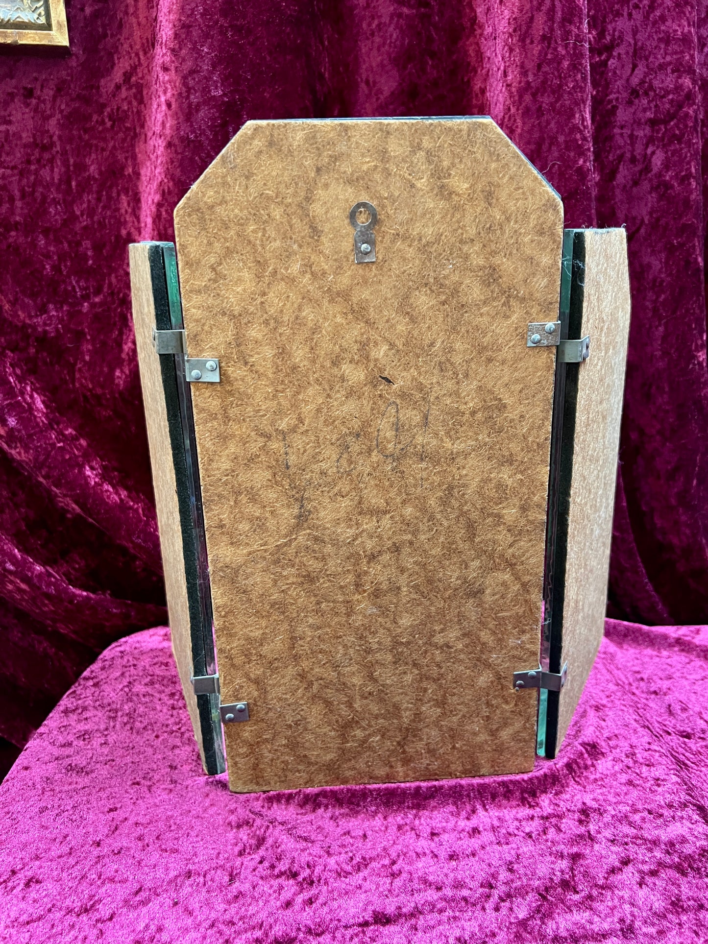 Vintage Home Decor - Triptych Vanity Mirror with Spooky Finish