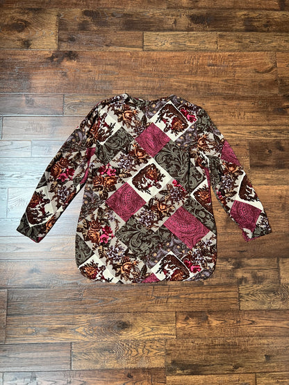 Vintage Clothing - Button Up Blouse - Patchwork Tapestry - Medium - Baronesa by Barbara Green