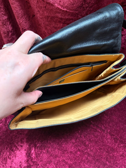 Vintage Accessories - Boscha Modell 1960s Black Leather Mod Shoulder Purse