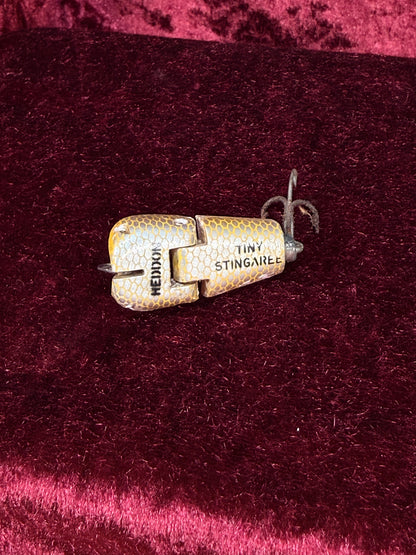 Vintage Wood Fishing Lure – Heddon Tiny Stingaree Yellow Scale Pattern